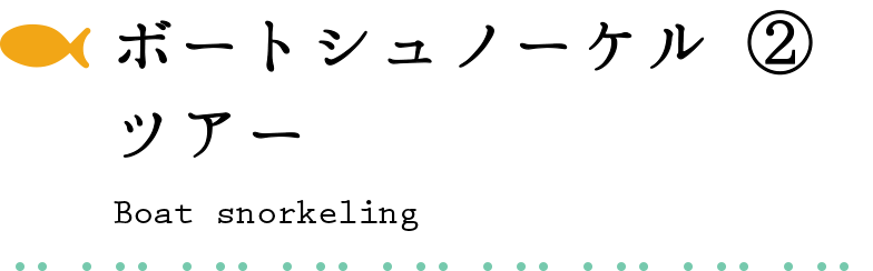 ボートシュノーケルツアー